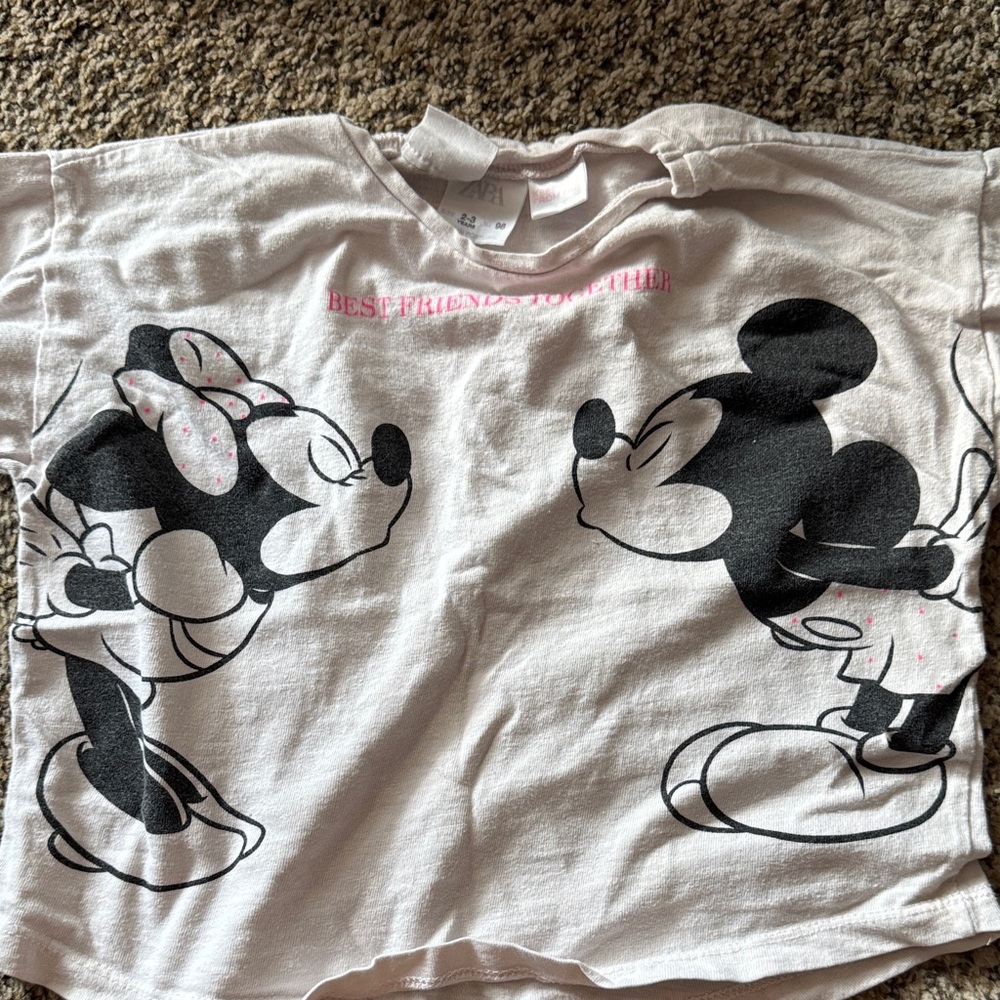 Disney Kids' Pale pink Mickey & Minnie Tee